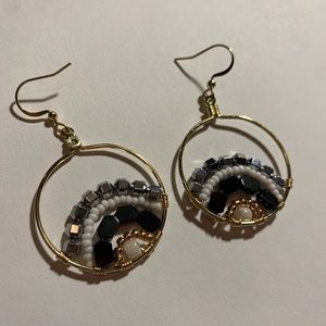 Trendy handmade glass bead earrings